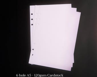 A5 6 Hole 120gsm Cardstock Blank Drawing Pages
