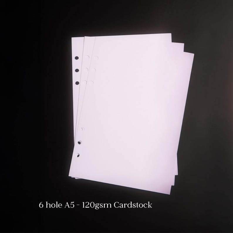 A5 6 Hole 120gsm Cardstock Blank Drawing Pages image 1
