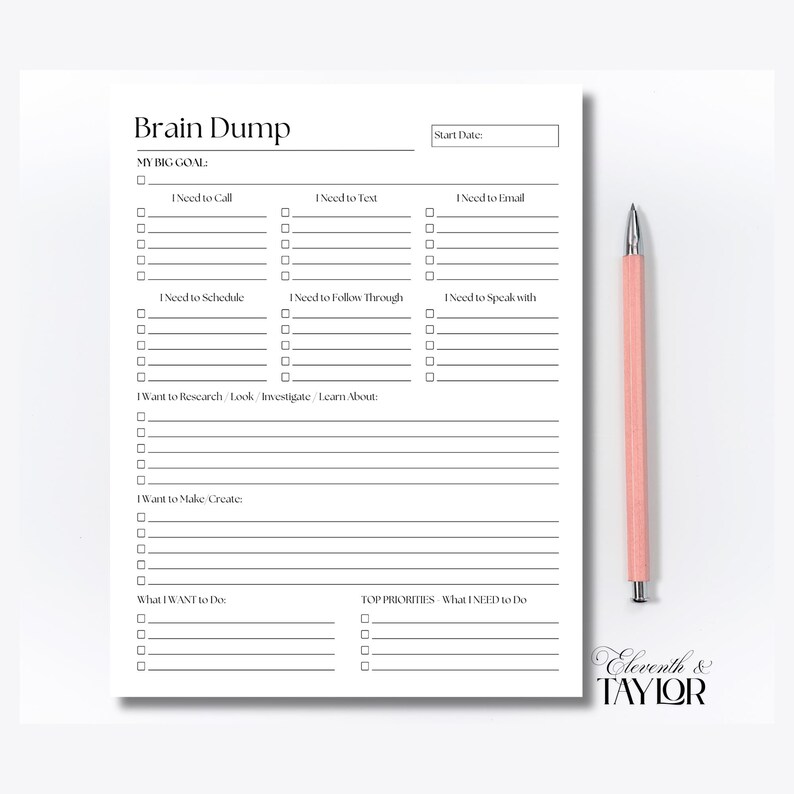 ADHD Brain Dump Notepad: Daily To-Do List, Thought Organizer - 50 Page image 6