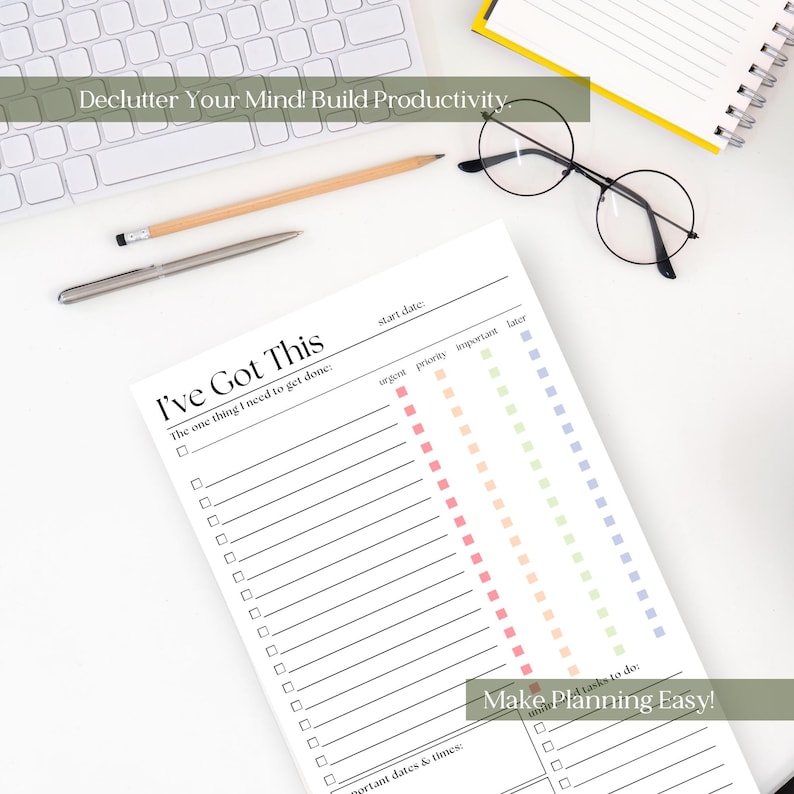 Notepad With Checkboxes A5 To-do List Notepad: 50-page Daily Task Planner - Etsy