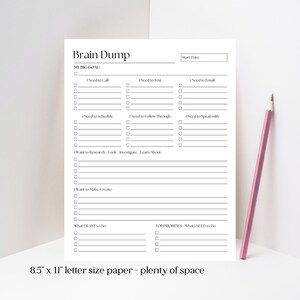 ADHD Brain Dump Notepad: Daily To-Do List, Thought Organizer - 50 Page