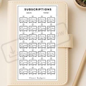 Printable Savings Challenge - Subscriptions