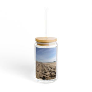 Bicchiere con beccuccio Beach View, 16 once - Ideale per riunioni estive, regali, decorazioni per la casa, feste in spiaggia, bevande ecologiche
