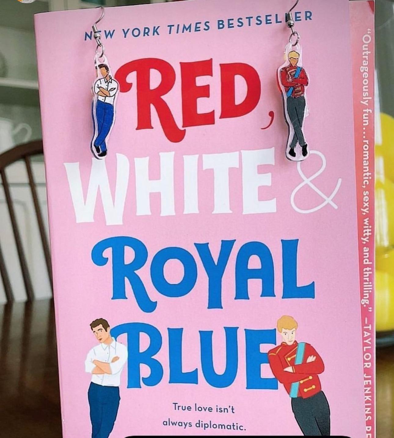 Red White and Royal Blue Henry and Alex Earrings - Coverart Earrings ...