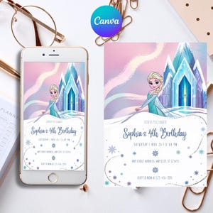 Frozen-Inspired Birthday Invitation, Two Party, Invite, Kids Birthday Invitation, Editable Birthday Template Instant Download, Ice 2nd