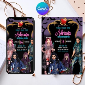Printable Descendants Invitation, Editable Descendants Birthday Invite, Descendants Party Invitation Digital Template, Teens Birthday Party