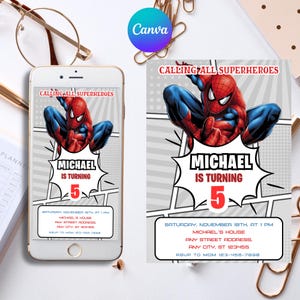 Spidey Invitation Spidey and his Amazing Friends Birthday Invitation, Spidey Birthday Party Invite Boy Editable Template Instant Digital