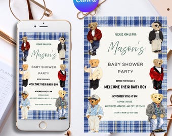 Editable Puppy Baby Shower Invitation, Dog Theme Baby Shower Invite, Gender Neutral Baby Shower Invitation Template, Instant Download