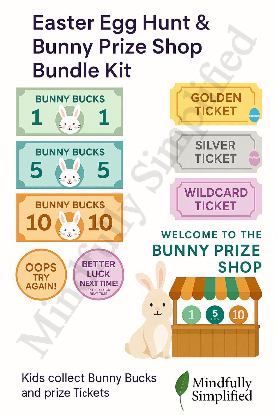 Bunny Bucks Easter Egg Hunt & Bunny Prize Shop Bundle | Printable ...