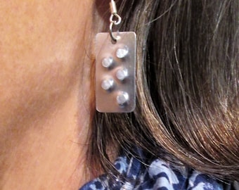 Aluminum Texture Earrings #2 - tarnish resistant