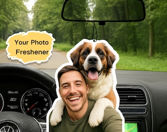 Désodorisant de voiture personnalisé avec photo d'animal de compagnie ou de famille, cadeau spécial pour papa et petit ami, accessoires de voiture, cadeau de fête des pères