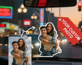 Custom photo air freshener, personalized car air freshener with pet photo, personalized gift for dad, mom, or friends