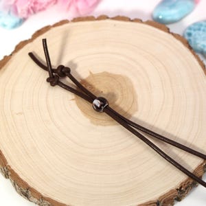 Rustic Larimar Stone Pendant, Drilled Larimar, Men Boho Larimar Pendant Necklace with Leather Cord