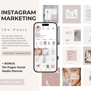 Skincare Instagram Templates: Esthetician Social Media Kit (Canva PDF Guide)