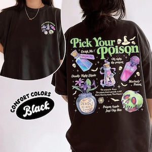 Pick Your Poison Comfort Colors Shirt, Spooky Potions, Comfort Colors Pick Your Poison, Witchy Fall Graphic, Deadly Night Shade Potion Shirt