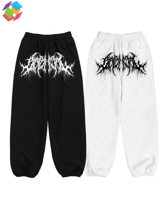 Gothic Dark Style Sweatpants, Midnight Gothic Sweatpants, Dark Aesthetic Street Joggers, Gothic Minimalist Lounge Pants, Minimal Gothic Pant