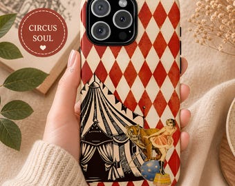 Vintage Zirkus Handyhülle - Retro Harlekin Muster Handyhülle für iPhone Samsung Google Pixel