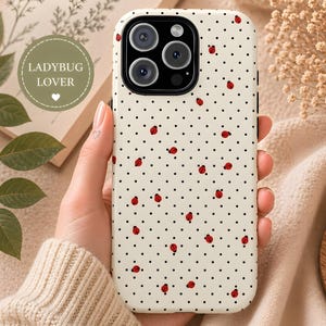 Ladybug Polka Dot Phone Case - Retro Cottagecore iPhone Samsung Google Pixel
