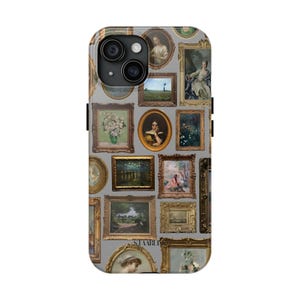 Vintage Art Gallery Phone Case: Classical Painting Collage, Tough Protection