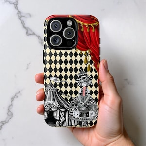 Vintage telefoonhoesje circus harlekijn | Dubbellaagse beschermhoes