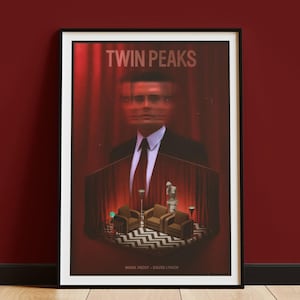 Twin Peaks Poster Print Design, twin peaks print, david lynch, dale cooper, twin peaks merch, david lynch art, twin peaks, tv series poster