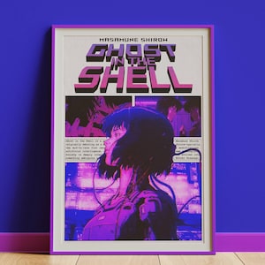 Ghost in the Shell Digital Poster Print, ghost in the shell movie poster, ghost in the shell manga print, motoko kusanagi poster, motoko