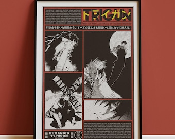 Trigun Digital Poster Print, trigun anime poster, trigun print, trigun vash poster, trigun anime print, western anime poster, sci-fi anime