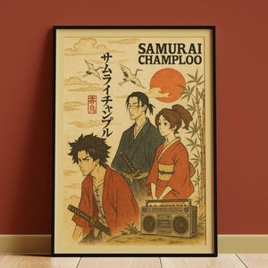 サムライチャンプルーデジタルポスタープリント、サムライチャンプルーポスター、サムライチャンプルーアート、ジンポスター、ムゲンポスター、サムライポスター、アニメポスター