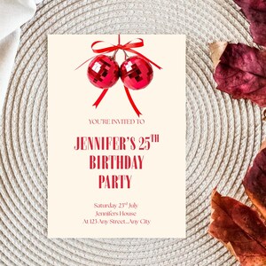 Disco Themed Party Invite