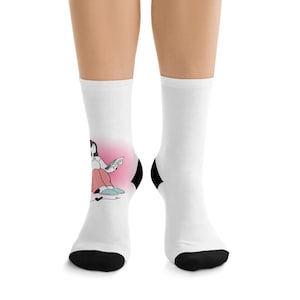 Cute Cartoon Character Recycled Poly Socks, Eco-Friendly Footwear, Fun Gift for Kids, Stylish Casual Socks, Ideal for Everyday Wear, Gift