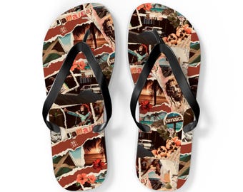 Jamaican Theme Collage design Flip Flops