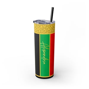 Vibrant Jamaican Skinny Tumbler with Straw, 20oz