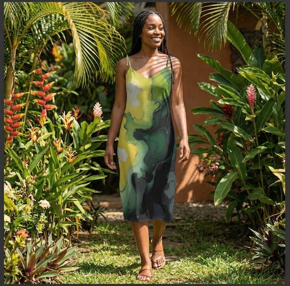 Jamaican Tie-Strap Midi Dress