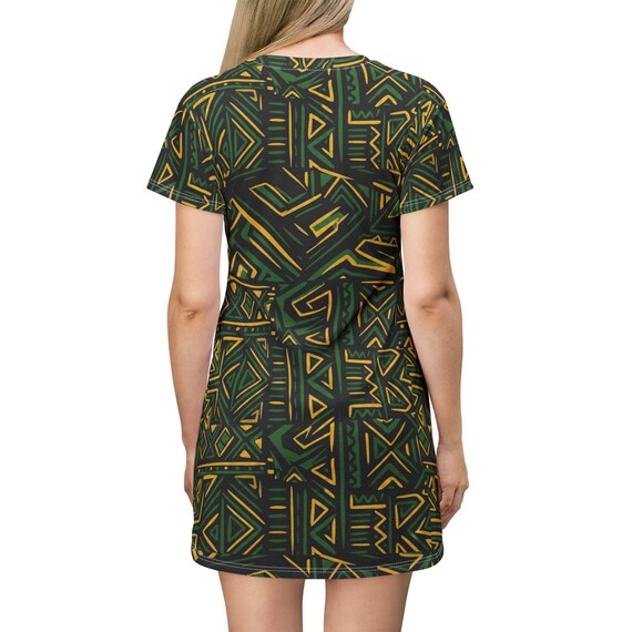 jamaican t shirt dress Jamaican Tribal Pattern T-Shirt Dress