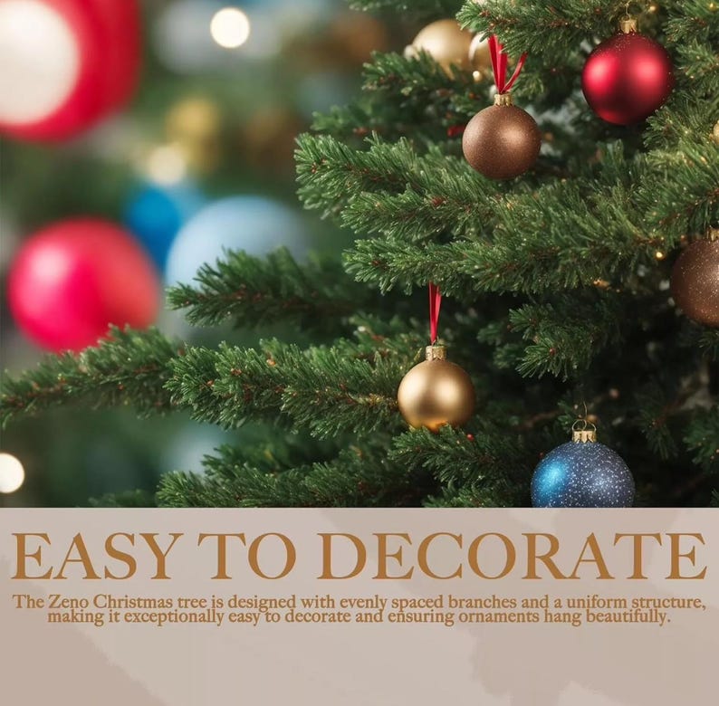 6FT Artificial Christmas Pine Tree Metal Stand Xmas Bushy Home Decor Gift