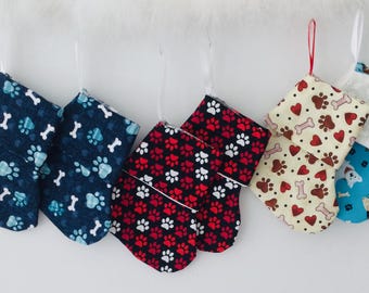 Set of 6 mini gift card stockings for dog lovers, small Christmas gift card stockings