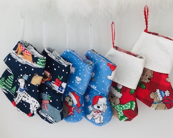 Set of 6 Mini Christmas Stocking Gift Card Holder, Christmas Party favors for the Dog Lovers