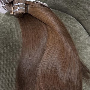 Chokladbruna slaviska Remy virgin hårförlängningar | Tape-In, K-Tip, Nano, Bulk 50g