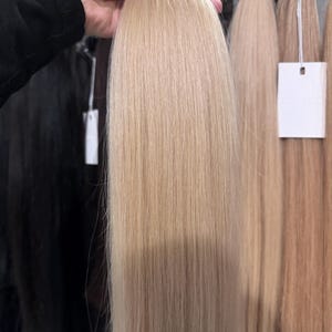 Blonda äkta hårförlängningar: Tape-in, K-tip, väft, nanokulor - 50g