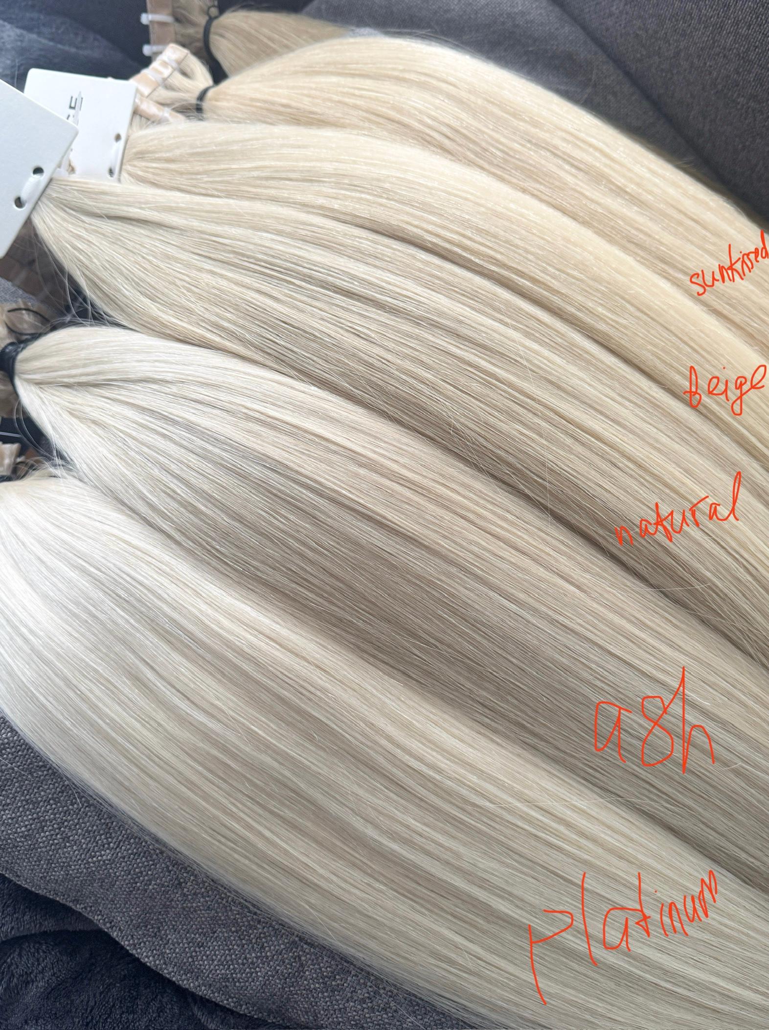 Blonde Human Hair Extensions: Virgin Remy Tape-in, K-tip, Nano Tips ...