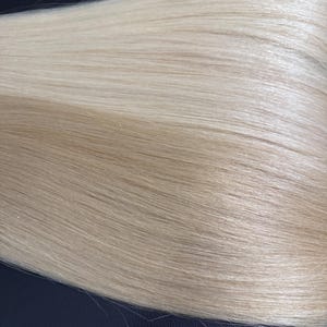 Beige och platinablond slaviska äkta hårförlängningar, premiumkvalitet - 50g