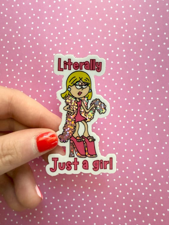 Lizzie McGuire inspired just a girl glitter sticker | elder millennial nostalgic 90s baby Disney channel throwback 2000s Y2K girly sparkle