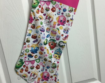 Christmas stocking - Disney shopkins - disney stocking - personalized