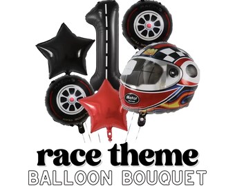 Fast One Birthday Decorations For Boys Balloon Bouquet DIY Kit Party Balloon Garland Arch Race Car First Birthday Number Foil Balloons