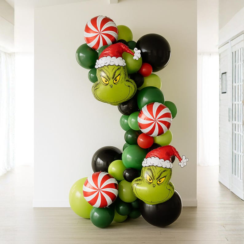 Spring Grinch Arch Grinch Theme Balloon Garland Christmas Party Decor Licensed Whimsical ...