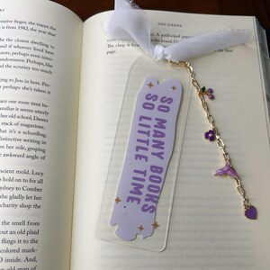 Handmade Custom acrylic bookmark, Custom Charm bookmark, ribbon bookmark, Coquette bookish bookmark, Cute bookmark