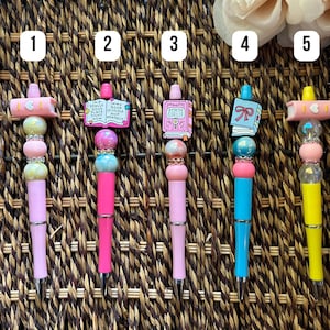 Handmade bookish beaded pens, Book related pens, Cute pens,
