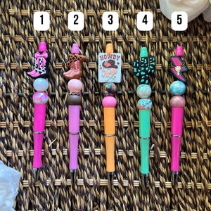 Handmade Beaded pens, Western themed beaded pens, Beaded focal pens, Focal beads, Cute pens, Cute beaded focal pens