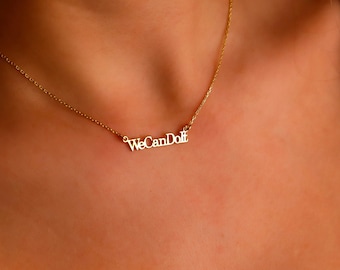 Custom Girl Power Sterling Silver Necklace: Feminist Empowerment Gift for Her