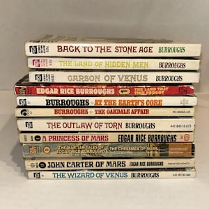 Vintage Edgar Rice Burroughs Sci-Fi Fantasy Paperback Lot Mars Venus Ace Del Rey